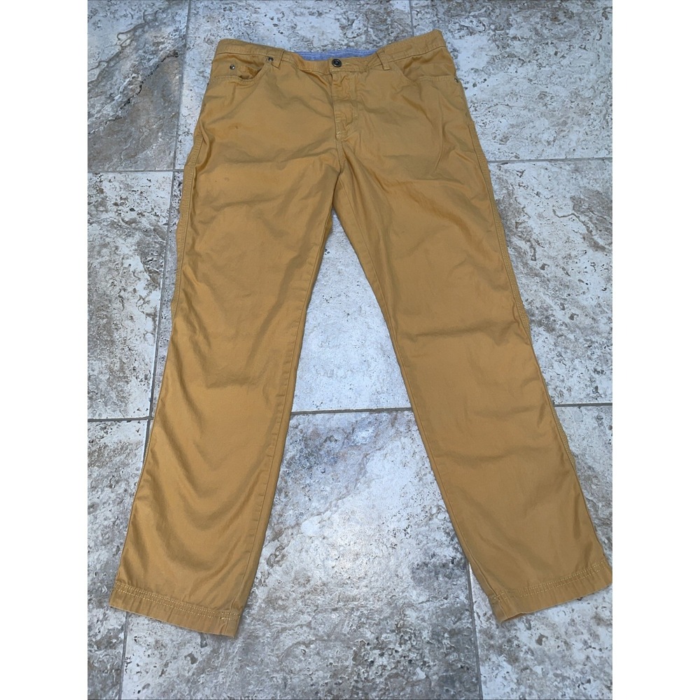 Columbia Slim Fit Bootcut Pants Mens 36x30 Yellow AJ8016 Outdoor Hiking EUC